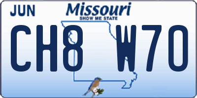 MO license plate CH8W7O