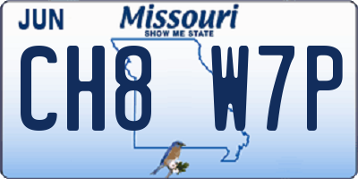 MO license plate CH8W7P