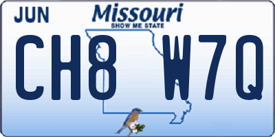 MO license plate CH8W7Q