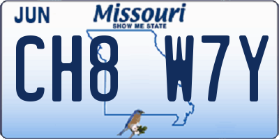 MO license plate CH8W7Y