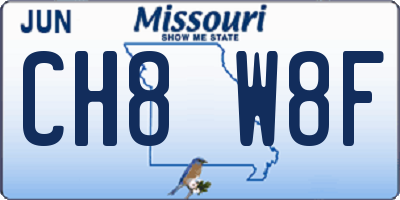 MO license plate CH8W8F