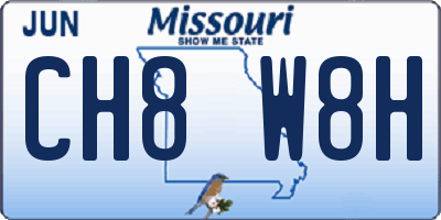 MO license plate CH8W8H