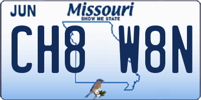 MO license plate CH8W8N