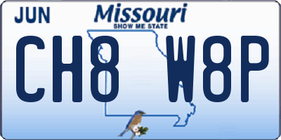 MO license plate CH8W8P