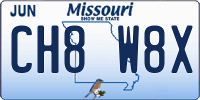 MO license plate CH8W8X