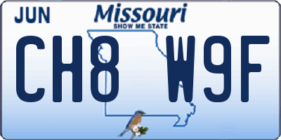 MO license plate CH8W9F