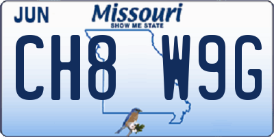 MO license plate CH8W9G