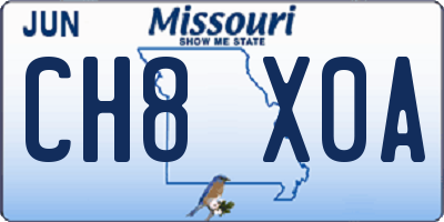 MO license plate CH8X0A