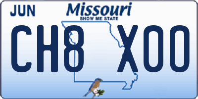 MO license plate CH8X0O