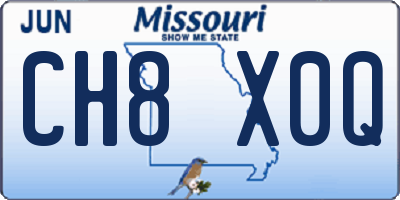 MO license plate CH8X0Q