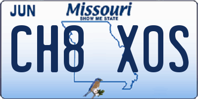 MO license plate CH8X0S