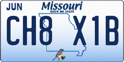 MO license plate CH8X1B