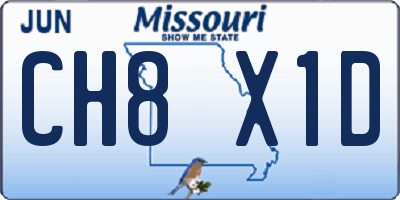 MO license plate CH8X1D