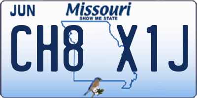 MO license plate CH8X1J
