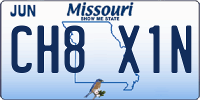 MO license plate CH8X1N