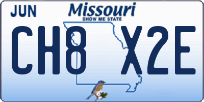 MO license plate CH8X2E