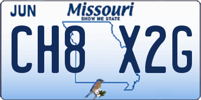 MO license plate CH8X2G