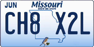 MO license plate CH8X2L