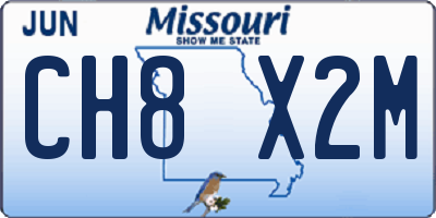 MO license plate CH8X2M