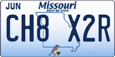 MO license plate CH8X2R