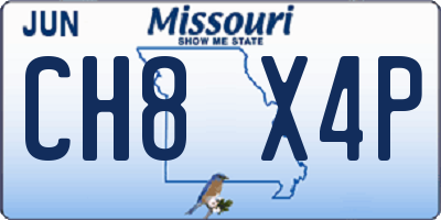 MO license plate CH8X4P