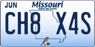 MO license plate CH8X4S