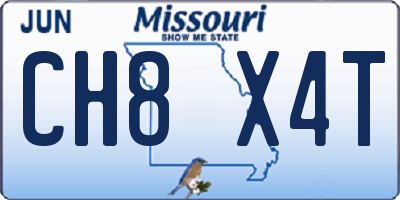 MO license plate CH8X4T