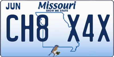 MO license plate CH8X4X