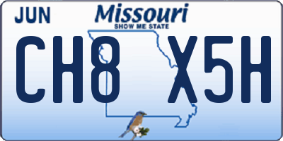 MO license plate CH8X5H