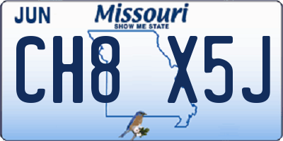 MO license plate CH8X5J