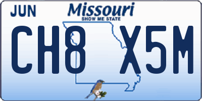 MO license plate CH8X5M