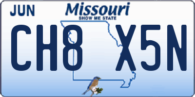 MO license plate CH8X5N
