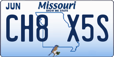 MO license plate CH8X5S