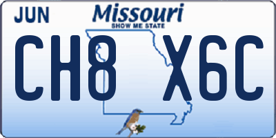 MO license plate CH8X6C