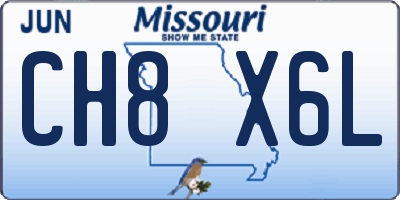 MO license plate CH8X6L