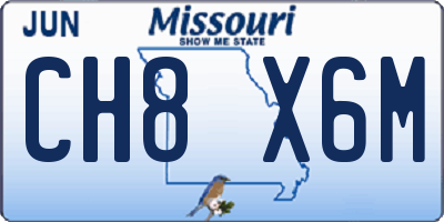 MO license plate CH8X6M