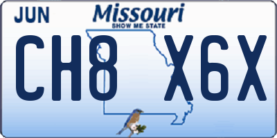 MO license plate CH8X6X