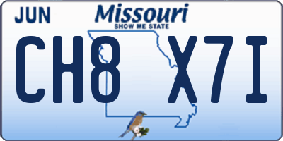 MO license plate CH8X7I