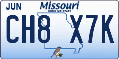 MO license plate CH8X7K