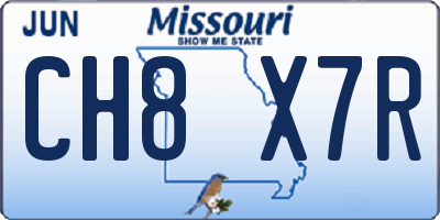 MO license plate CH8X7R