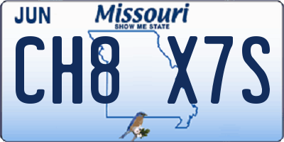 MO license plate CH8X7S