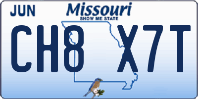 MO license plate CH8X7T