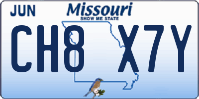 MO license plate CH8X7Y