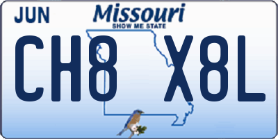 MO license plate CH8X8L