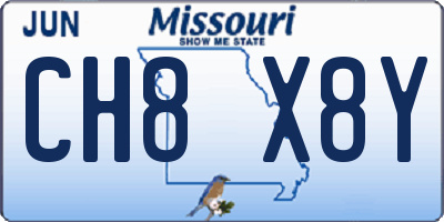 MO license plate CH8X8Y
