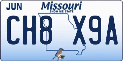 MO license plate CH8X9A