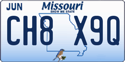 MO license plate CH8X9Q