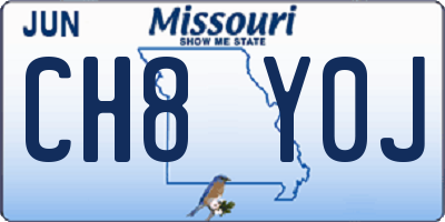 MO license plate CH8Y0J