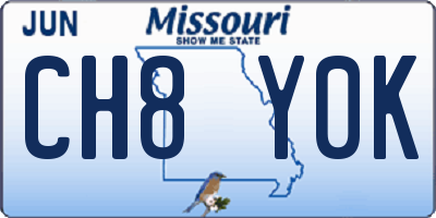 MO license plate CH8Y0K