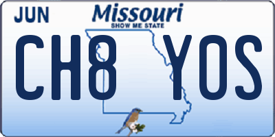 MO license plate CH8Y0S